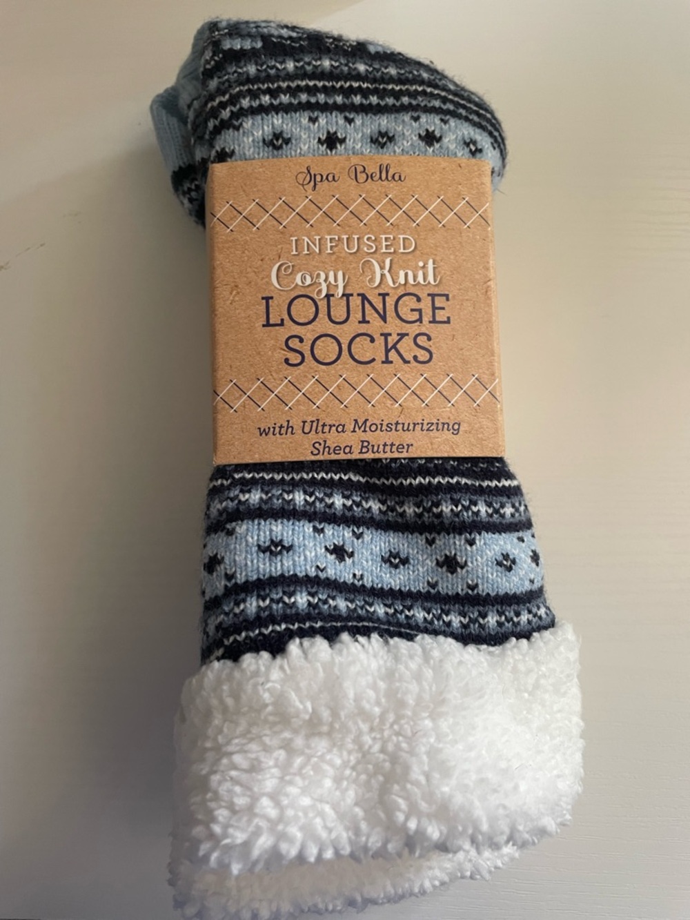Spa Bella infused cozy knit lounge socks